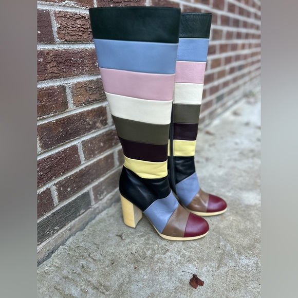*RARE* Valentino Garvani Striped Leather Boots - Picture 5 of 7